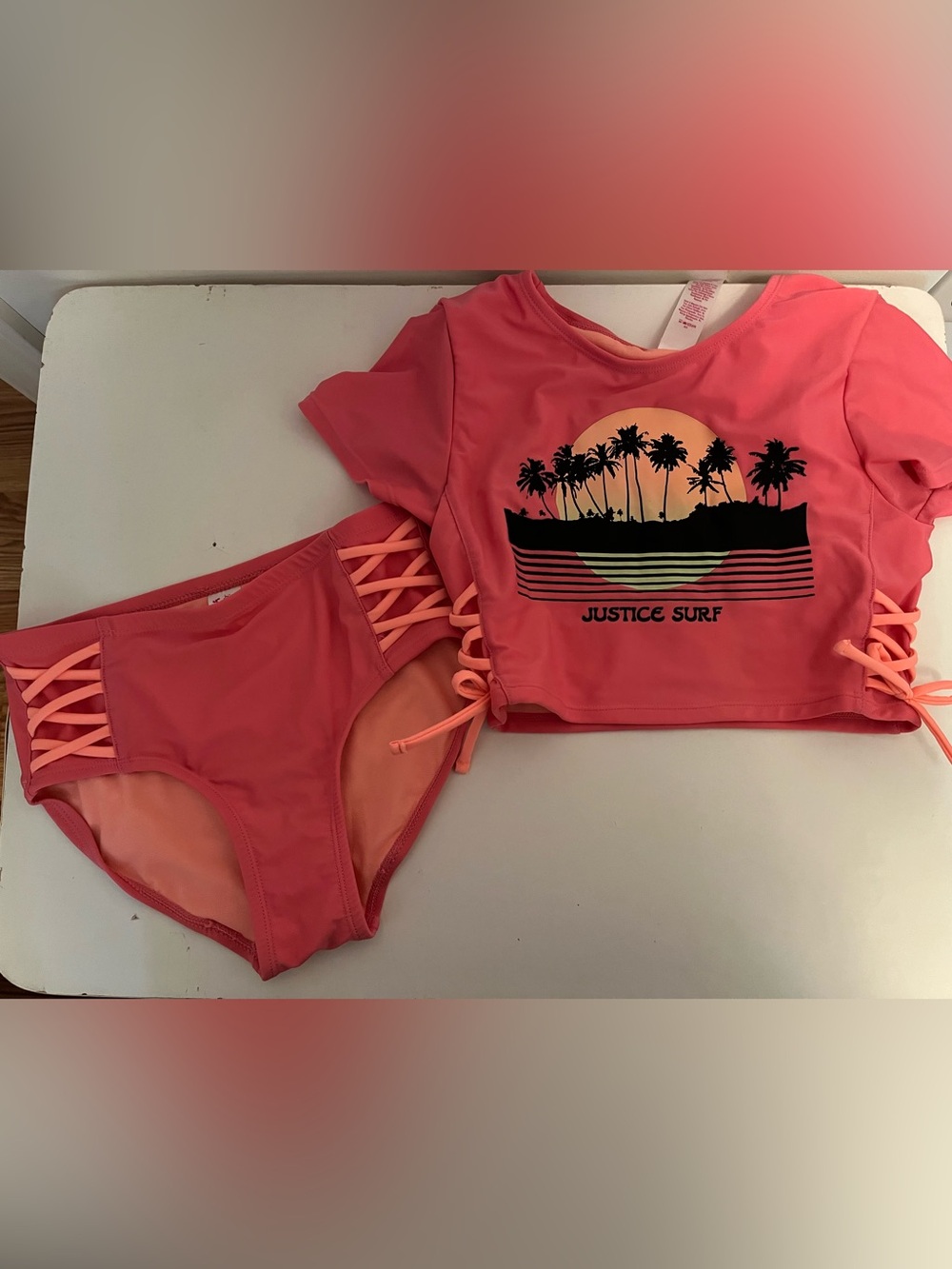 Justice girls two piece swim suit